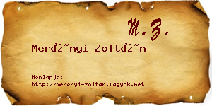 Merényi Zoltán névjegykártya